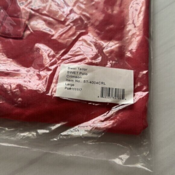 NWT Swet Tailor Men's Red All In Polo Shirt Size Large - Picture 4 of 5
